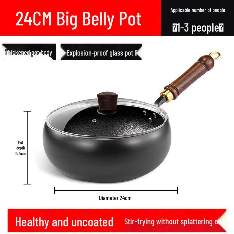Hand-Forged Deep Iron Wok