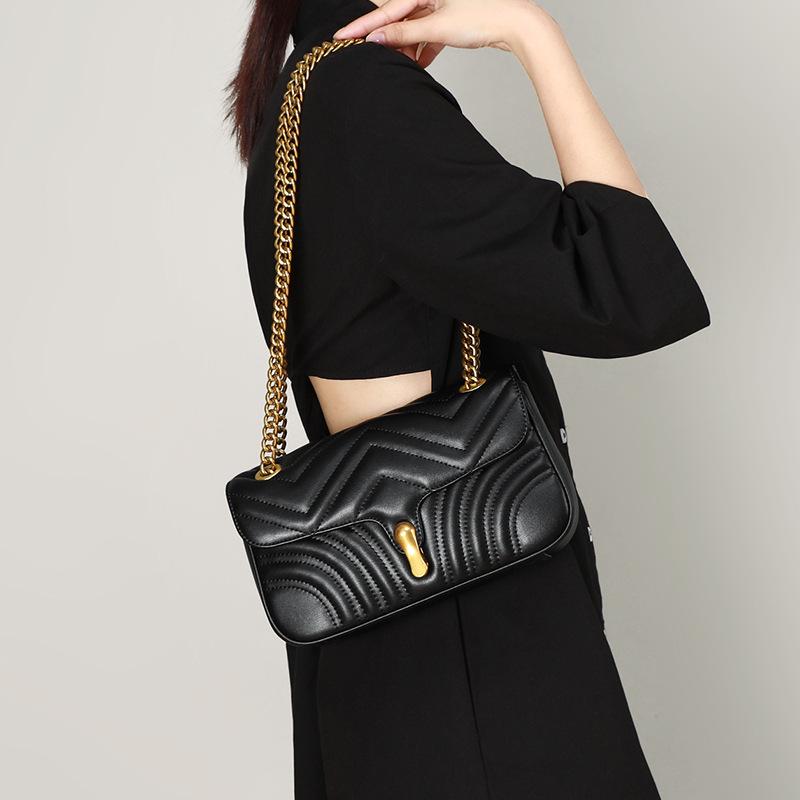 Viney Bag 2025 New Fashion Chain Bag Light Luxury Versatile Crossbody Bag Single Shoulder Underarm Bag Genuine Leather Women's Bag