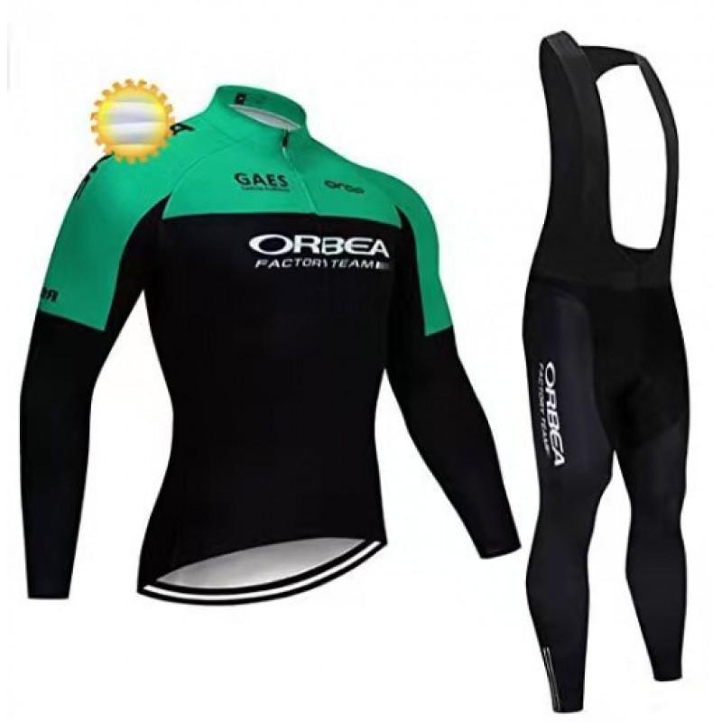 Winter Thermal Cycling Jersey Bib Pants Set Men Women Long Sleeve Fleece Warm Mountain Bike Outfit