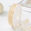 10Yards/Roll Hair Bows DIY Craft Gold Foil Snow Yarn for Gift Wrapping 2.5cm Organza Ribbon Printed Silk Ribbons