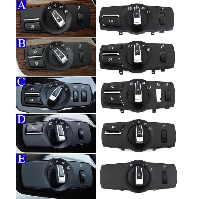 LHD RHD Panel spínače mlhových světel s otočným ovladačem světlometů pro řady BMW 5 5GT 6 7 X3 X4 F10 F11 F07 F06 F01 F25 F26