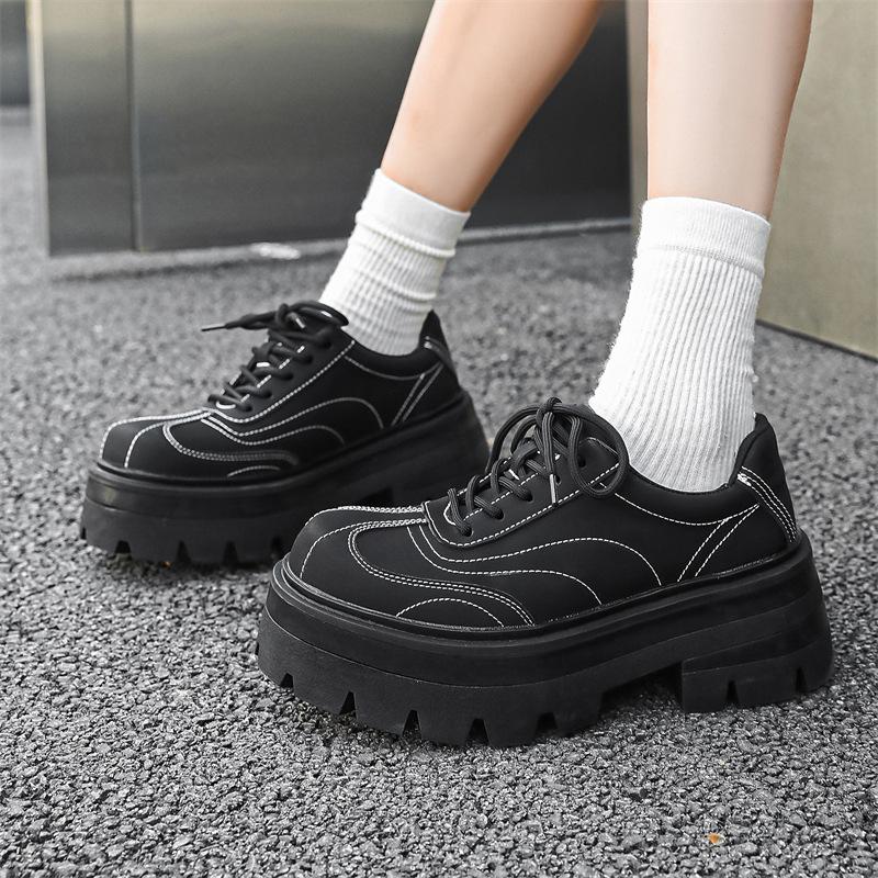 

Thick-soled Derby shoes men s advanced sense matte niche heightening big head leather shoes British commuter leather shoes men 91151-J 46