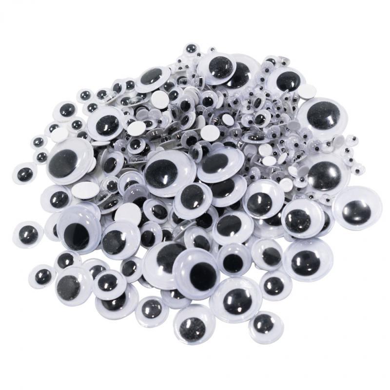 Schwarz und Weiß Wackelaugen Sortierte Größen Kinderspielzeug Puppe DIY Bastelverzierungen für Verrückte Augen Projekte und Scrapbooking