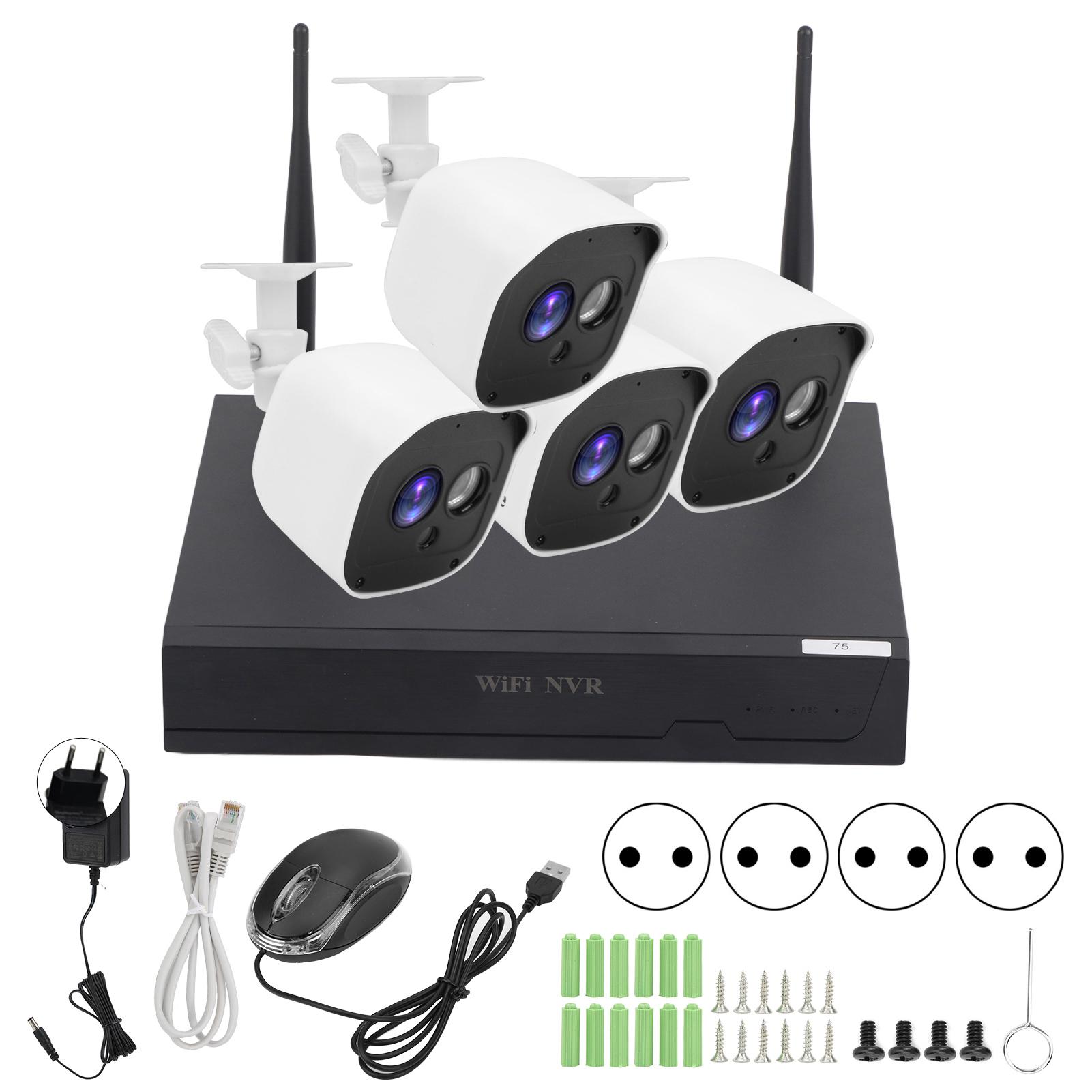 

Комплект відеореєстратора WiFi 8-канальний NVR з віддаленим переглядом 1080P водонепроникний для домашньої безпеки AC 100240VUS