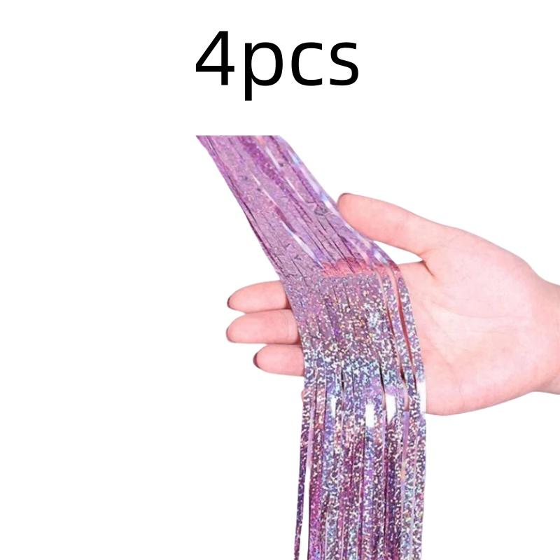 2Pack 2X1M Glitter Party Backdrop Metallic Foil Tinsel Fringe Curtain Birthday Wedding Bachelorette Decoration Adult Anniversary