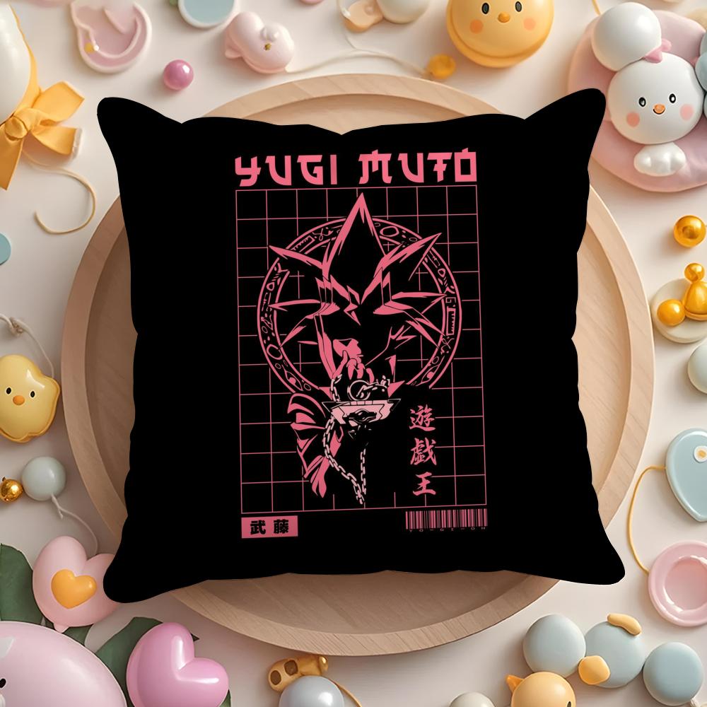 Y-Yugioh S-Stickers Cushion Cover Short Plush Double-Sided Printing Home Machine Washable In Warm Winter Pillow Case