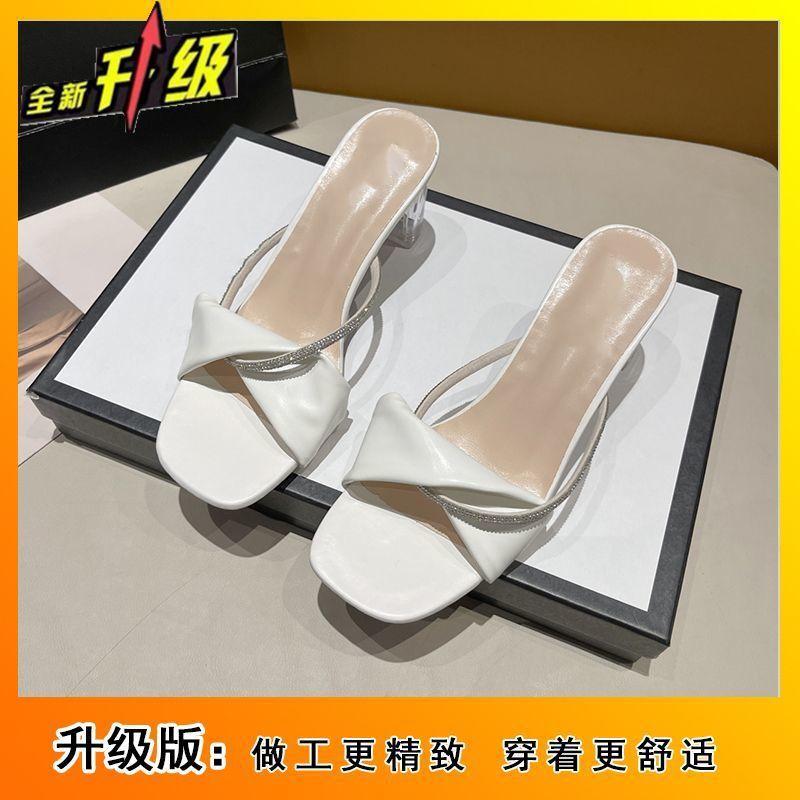 French High Heels Fairy Style Transparent Crystal Sandals Summer 2025 New Fashion Versatile Sandals Women's Outer Wear