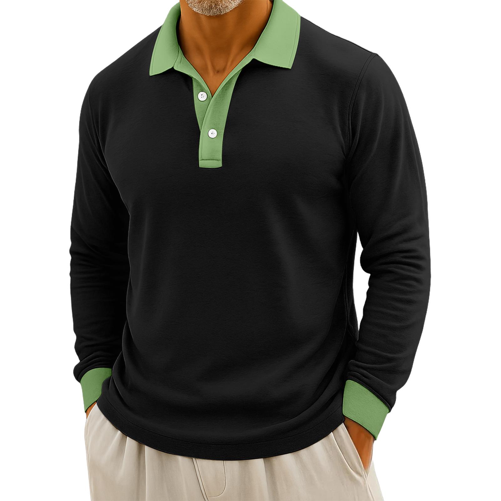

Мужские повседневные топы с длинными рукавами на пуговицах в стиле колор-блок XL