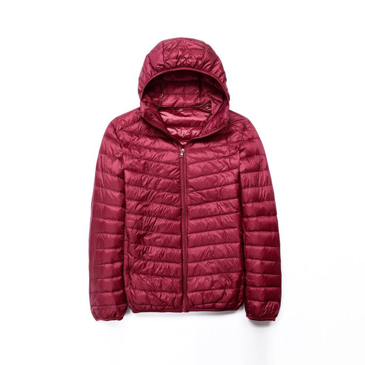 Men Autumn Winter Warm Lightweight Hooded Cotton Jacket Fashionable Short Casual Portable Stand Collar M