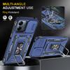Armor Series For Motorola Moto G54 5G Case PC+TPU Kickstand Phone Cover with Slide Lens Protector