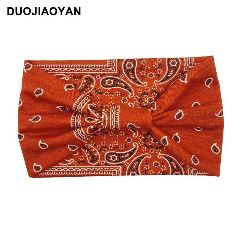 Knot Headband, Color Blocked Pattern Printed Sports Headband, Fashionable Polka Dot Wide Edge Elastic Headband