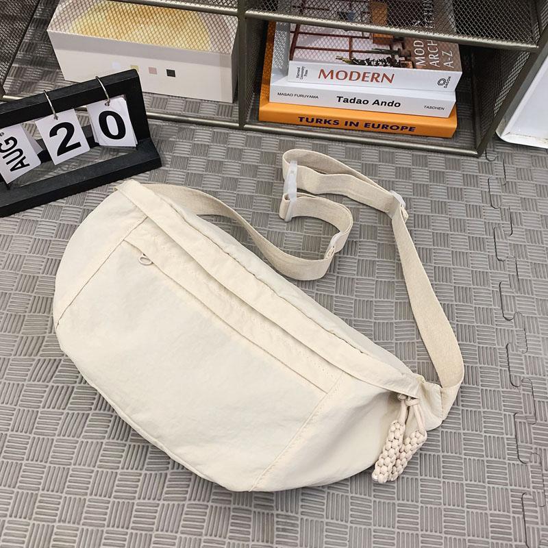 Commuter Shoulder Bag Solid Color Crossbody Bag Student Lightweight Sports Nylon Chest Bag