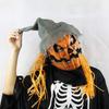 EnergyPower Halloween Party Mask - Pumpkin Zombie Jack-o'-lantern - Super Realistic Mask with Hair and Hat - Scary! Pumpkin, Devil, Alien, Satan, Demo