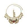 Bohemian Exotic Rhinestone Tassel Necklace & Earrings Set In Antiqued Alloy