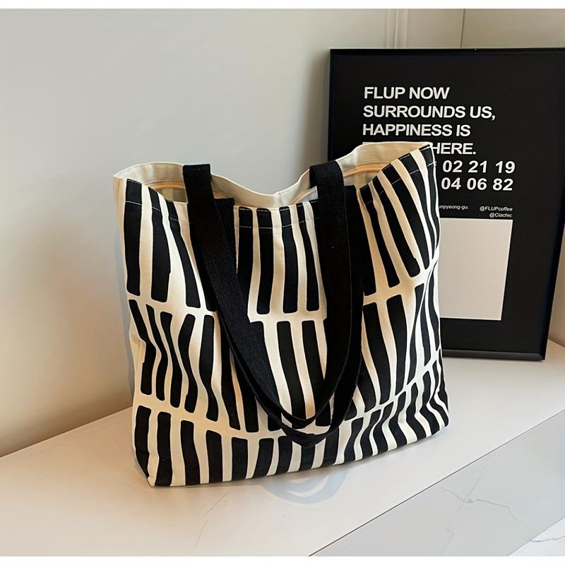 1pc Large Capacity Vertical Stripes Hobo Shoulder Bag for Women Casual Tote Shoulder Messenger Purse And Handbag, Students School Laptop Bag