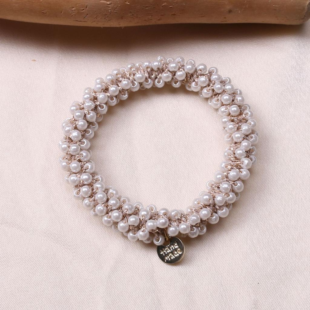 Le Nouvel Élastique à Cheveux de Luxe Léger Diamant d'Eau Écrasé Glacé Haut de Gamme Élastique à Cheveux Socialite et Bracelet Sont des Accessoires Capillaires à Double Usage