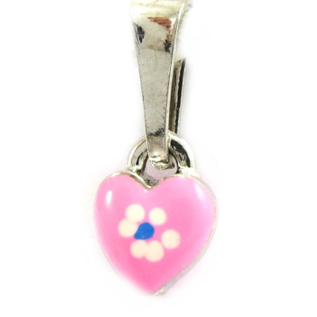 Suzette et Benjamin [G8668] - Pink 'Little Heart' Silver Pendant
