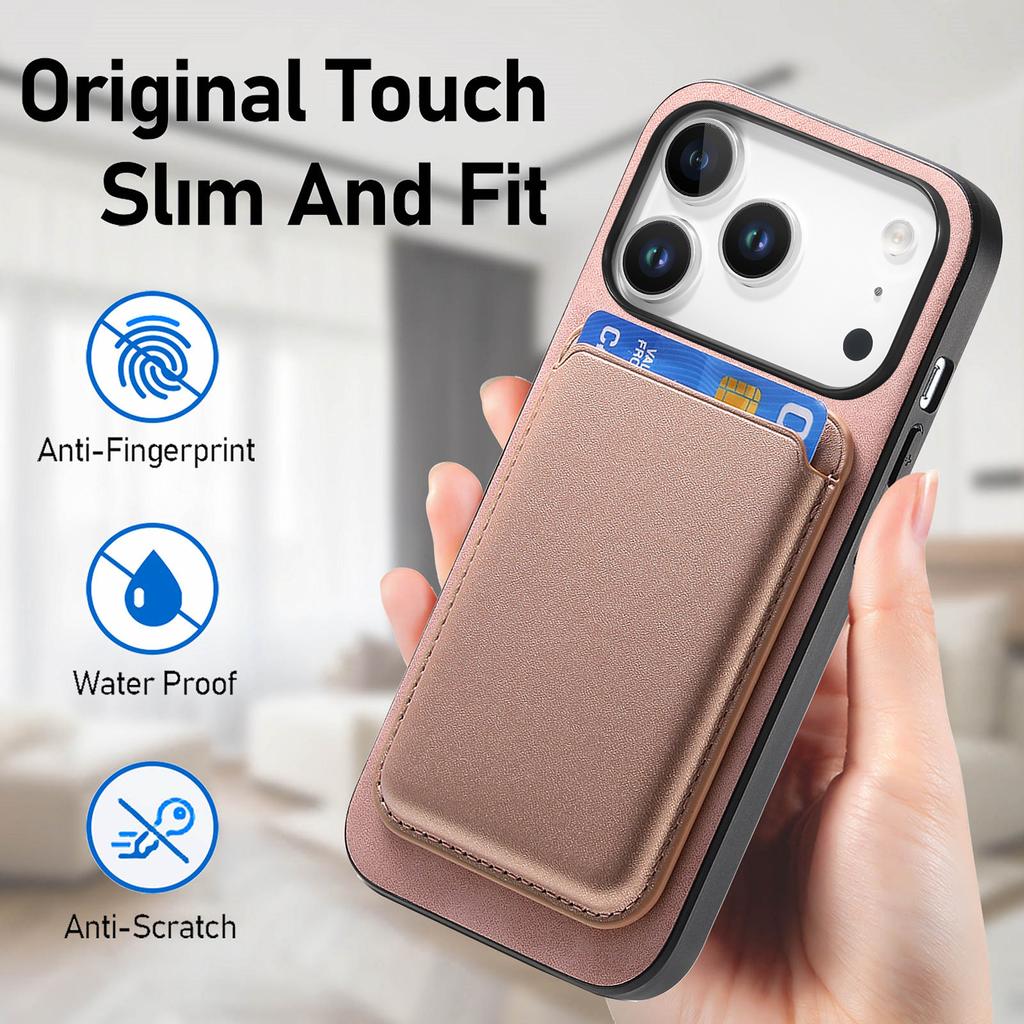 Für iPhone 17 Pro Hülle Abnehmbare Magnetische Kartenfachtasche Leder Handy Rückseite