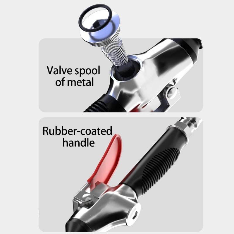 Pistola Ugello Soplante ad Aria per Uso Intensivo con Ugello Estensibile Accessorio per Compressore Pneumatico per Pulizia da Angolazioni Multiple