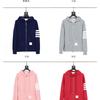 Unisex Cotton Woven Stripe Hooded Zip-Up Sweatshirt With 4-Stripe Detail Regular Fit Casual Daily Wear