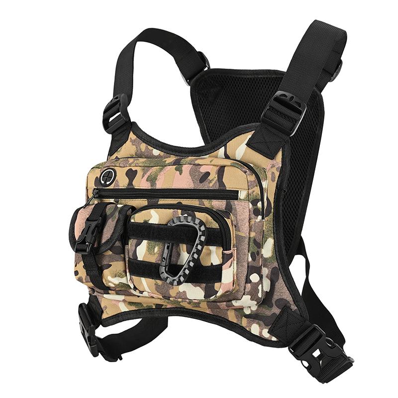 Outdoor Tactical Chest Bag for Men Utility EDC Travel Chest Pack for Running Hiking Chest Vest Holster