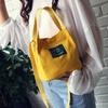 Chic Korean Style Canvas Bucket Bag Vibrant Candy Colors Small Handbag
