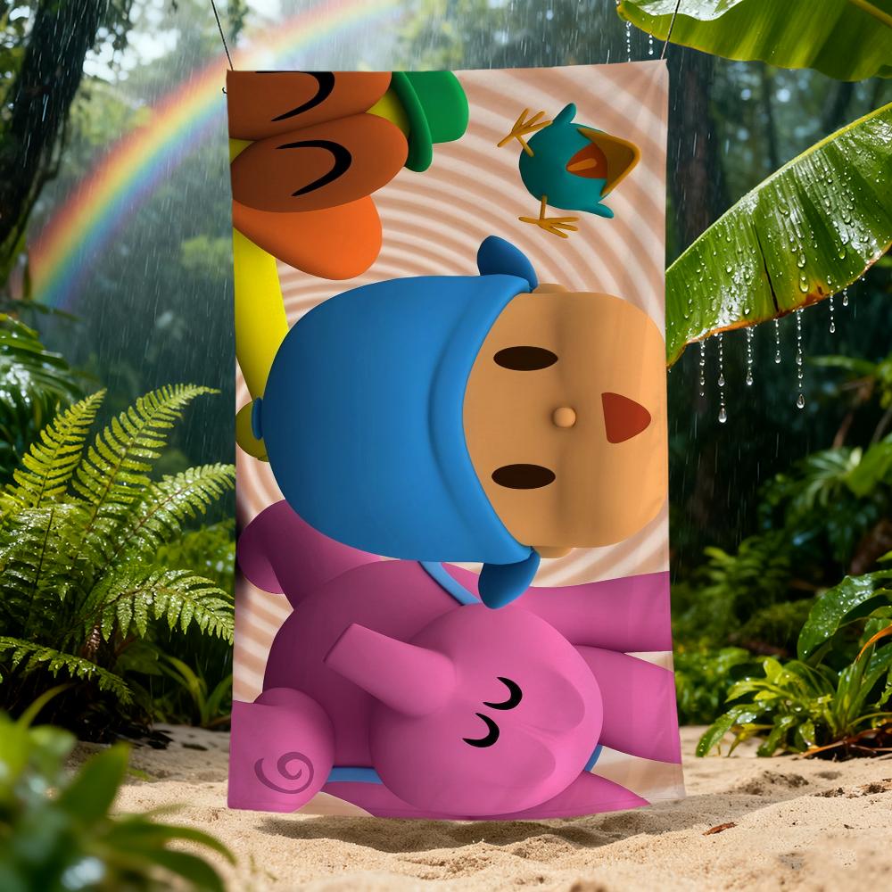 Cute P-P-pocoyo-o Cartoon Towel Beach Quick Dry Soft Pool Towels Gift for Travel Gym Shower Camping Sports