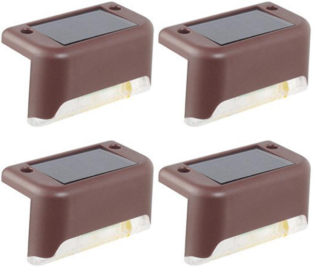 4ks Venkovní solární schodišťová světla Vodotěsná LED Nádvoří Dekor Nástěnný plot Rail schodišťová světla,