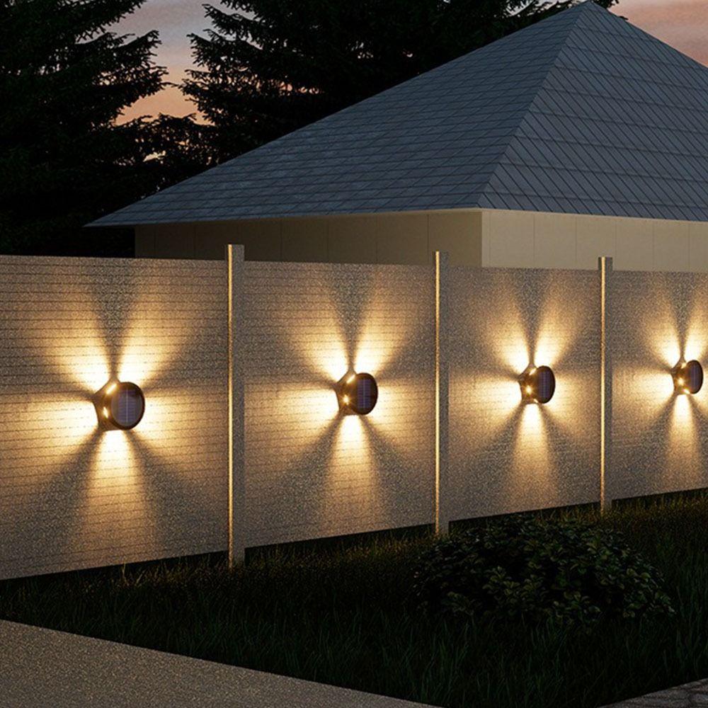 Waterproof Solar Wall Lamp Solar Powered LED Light Outdoor Wall Light Smart Light Control Garden Fence Light Garden Layout