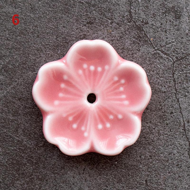 Cherry Blossom Incense Burner Home Ceramic Decor Incense Stick Holder Aromatherapy Censer Office Teahouse Ornament