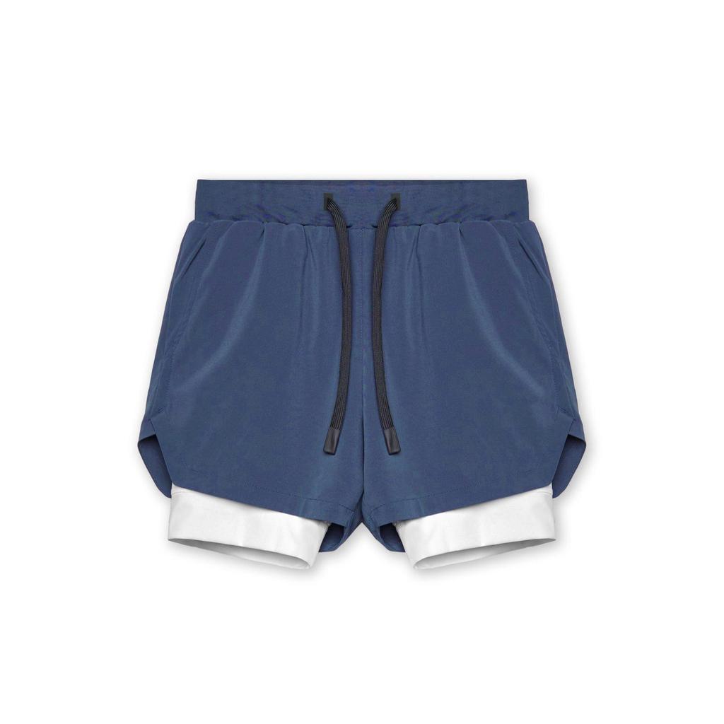 Europäische & Amerikanische Herren Doppellagige Muskel-Fitness-Shorts - Sommer Casual Sport Fünf-Punkt-Hose