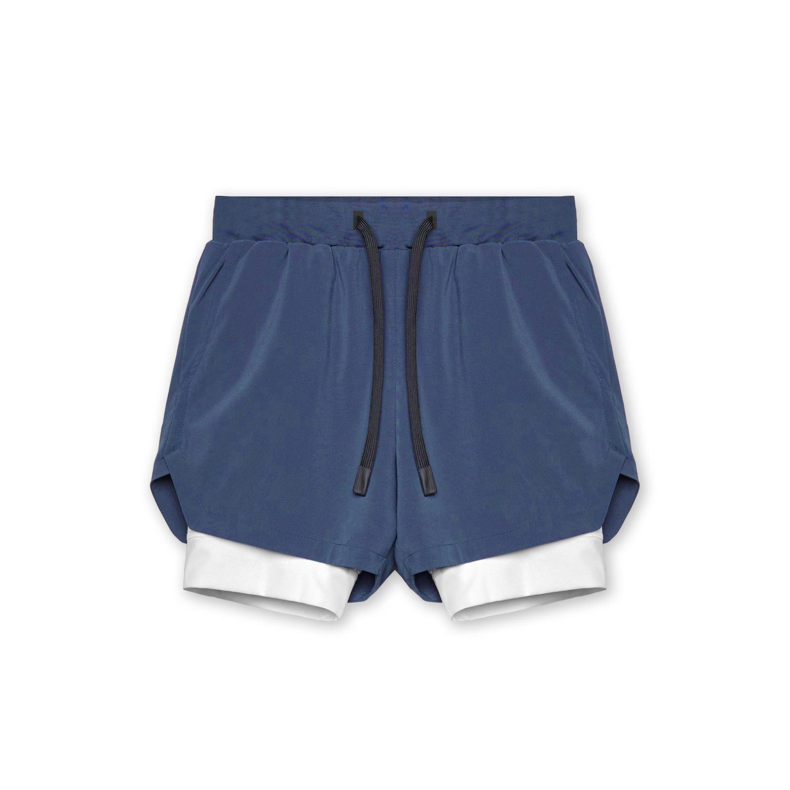 

Европейские и американские мужские двухслойные шорты для фитнеса и мышц - летние повседневные спортивные брюки с пятью точками XL