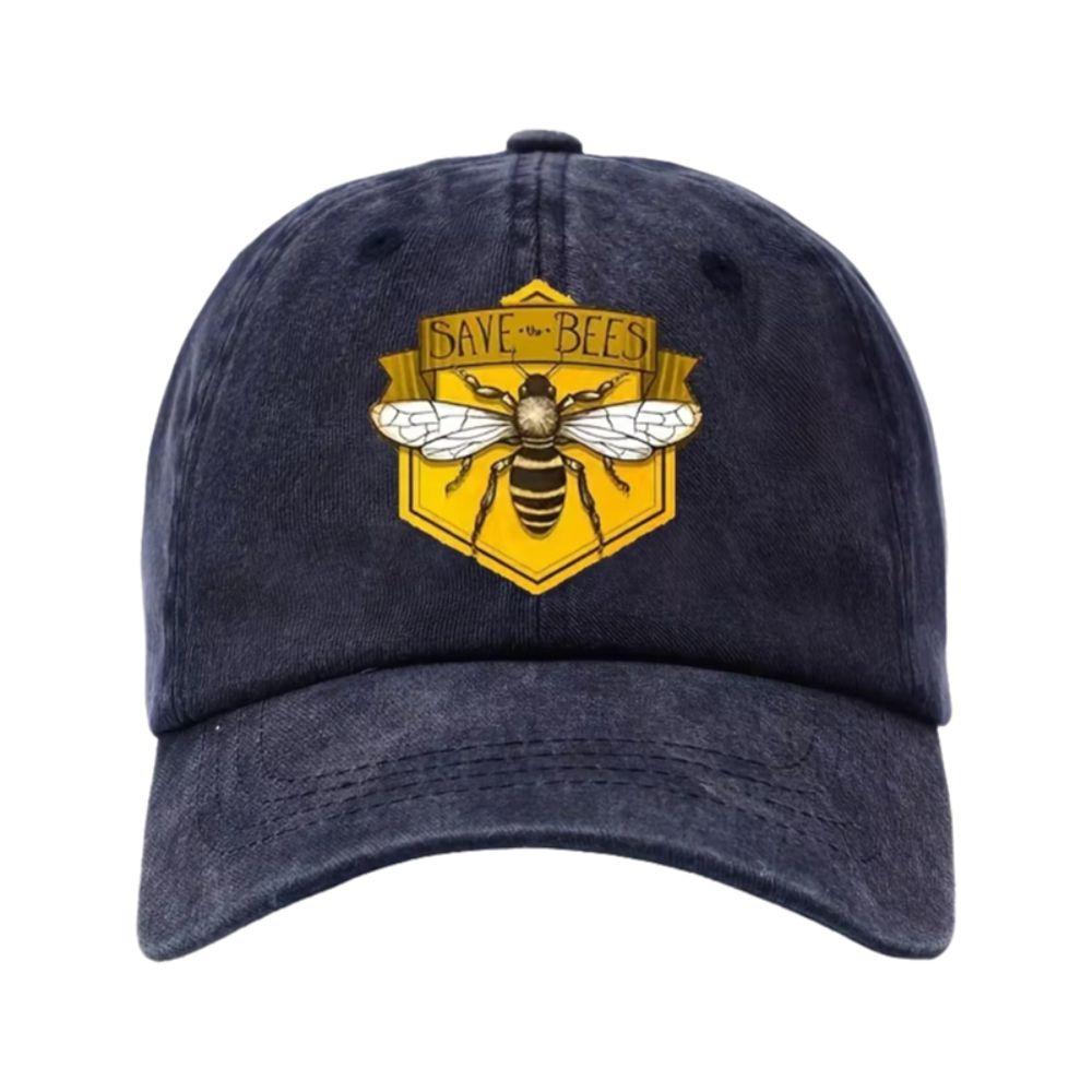 SAVE BEES Printed Visor Baseball Cap Washed Cotton Faded Peaked Cap Adjustable Outdoor Leisure Casquette Sunscreen Hats