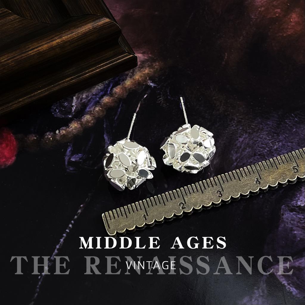 

Geometric hand-woven metal ball stud earrings personalized niche design earrings earrings women