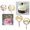 Golden Acrylic Birthday Cake Topper Plaque Elegant Decoration for Parties Anniversaries and Special Events