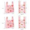 50Pcs New With Handle Plastic Tote Bag Cute Fruit Pattern Colorful Vest Bag Carry Out Bags Food Packaging