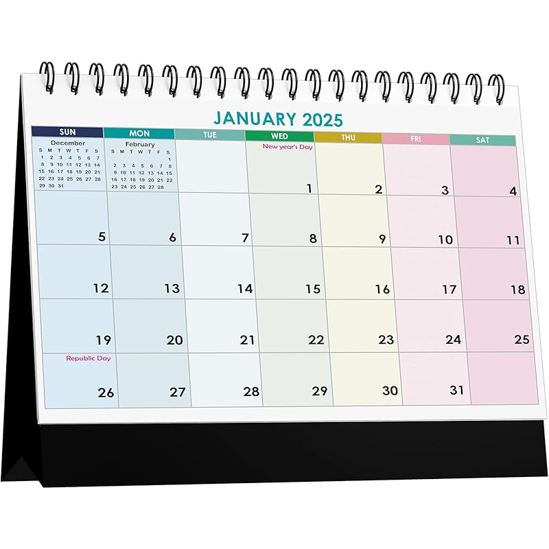Accuprints Desk Calendar 2025-Size 5.8 x 8.2 inch Standing Desk Calendar, Office Calendar, Flip Desktop Calendar