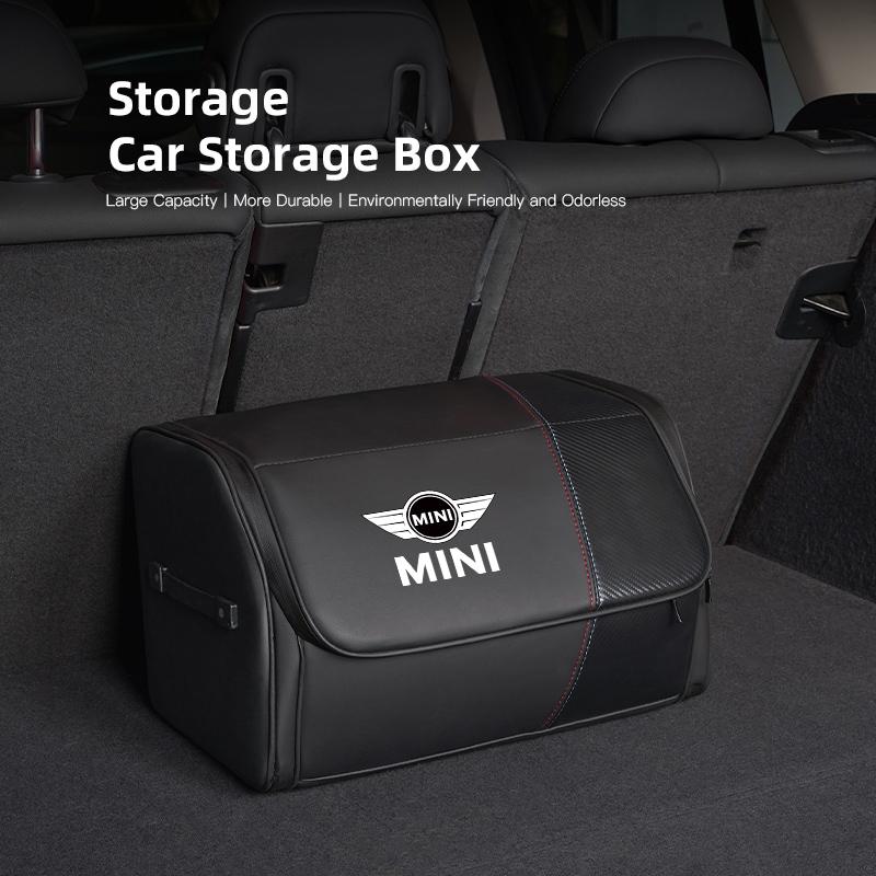 Bolsa de almacenamiento de cuero de alta capacidad para coche Caja organizadora de maletero para BMW Mini Works Cooper F54 F55 F56 F57 F60 R50 R52 R53 R55 R56
