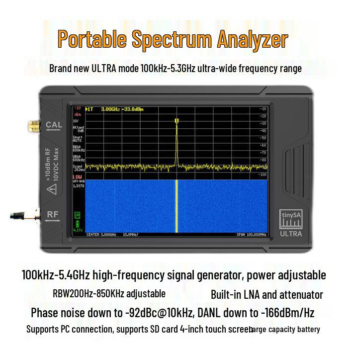 

tinySA ULTRA 4 Touchscreen Handheld Spectrum Analyzer 100k-5.3GHz Old tinySA ULTRA
