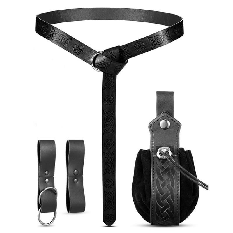 Medieval Viking Leather Cosplay Costume – Magic & Steampunk Props for Halloween