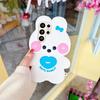 Sweet Kawaii 3D Pink White Bow Bunny Phone Case for SamSung Galaxy S26 Ultra S25 S23 A57 A56 Silicone Cute Rabbit Protect Cover