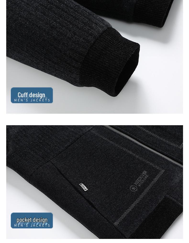 Plüsch-Chenille-Winterjacke für Herren für 50-Jährige - Lässiges warmes Oberteil für die Mitte des Lebens