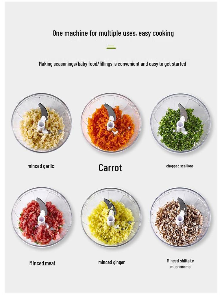 Multi-Function Manual Vegetable and Meat Chopper: Hand-Pull Garlic Mincer, Dumpling Filler, Vegetable Cutter