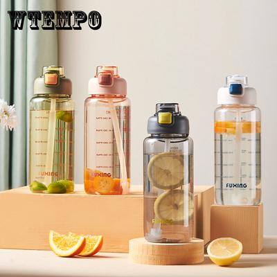 700ml/800ml Sportovní láhev na vodu se slámkou Plastová Průhledná láhev pro muže na letní kempování, turistiku, outdoorové pití