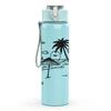 1PC Palm Tree Beach Sketch Art 750ml Color Plastic Sports Water Bottle Leakproof Flip Straw Lid Suitable for Sports Office Home Use