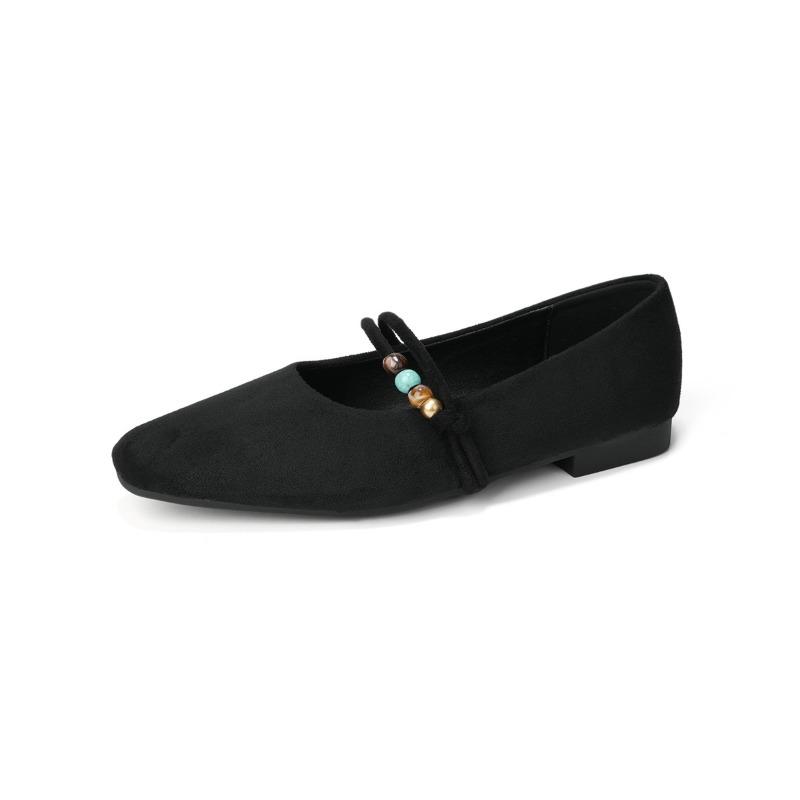 Retro Single-strap Shallow Opening Flat Single Shoes for Women