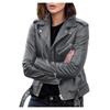 Giacca da Moto da Donna Taglie Forti in Ecopelle PU, Cappotto Corto Slim Fit per Primavera Autunno Inverno