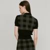LIKK Neck Collar Check Knit T-Shirt (Black) _L3C1-Nt08K