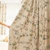 1PC 80% Blackout Curtain Vintage Cream Colored Thick Curtains Rustic Style Printed Curtains for Bedroom Living Room Window for Home Decor