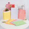 5/10PCS Colorful Plaid Kraft Paper Bag Cookie Candy Gift Packaging Birthday Party Vertical Storage Bag DIY Cute Decoration